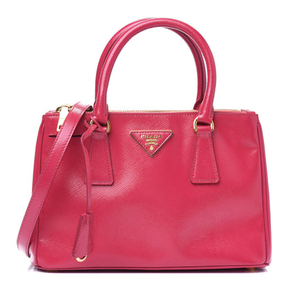 Prada Saffiano Vernice Mini Galleria Double Zip Tote Peonia 1 of 18