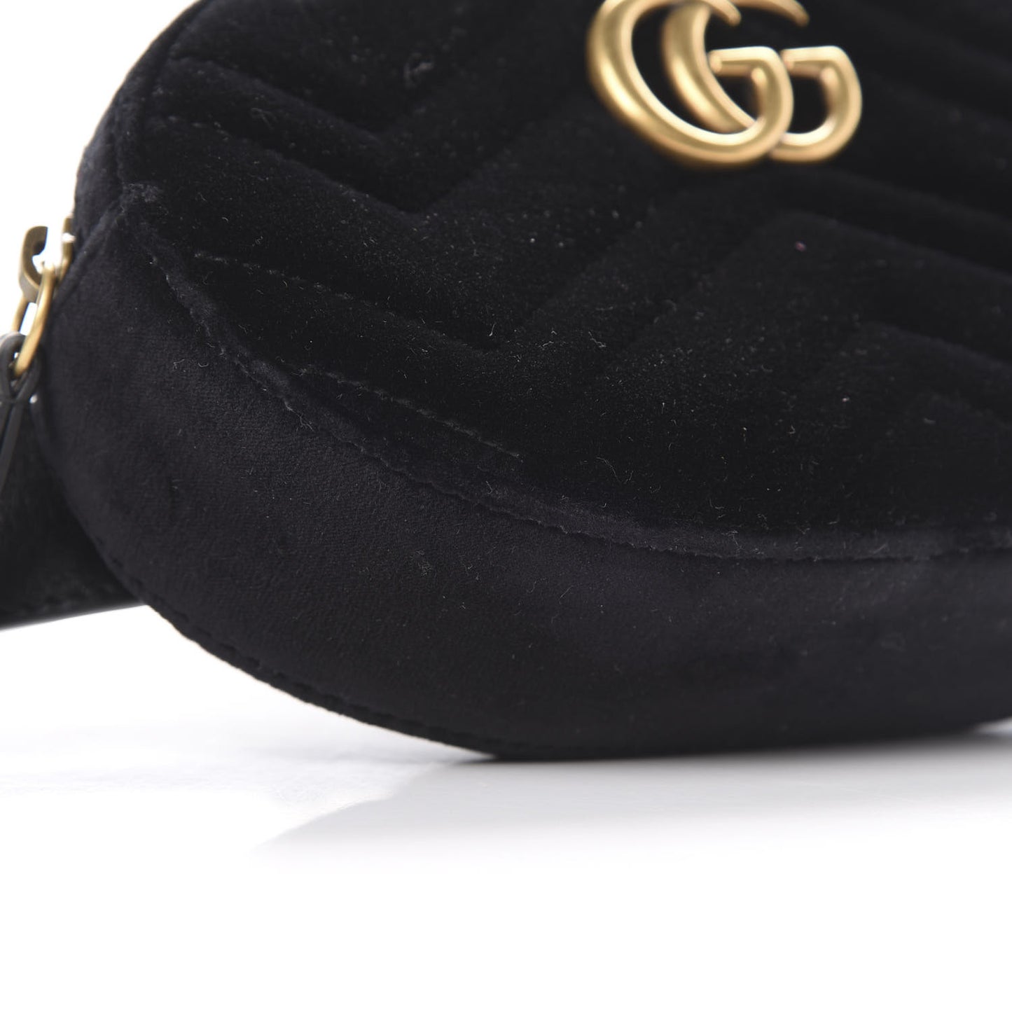 Velvet Matelasse GG Marmont Belt Bag 75 30 Black