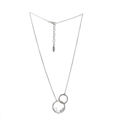 Christian Dior Metal Round Logo Crystal Necklace Silver 3 of 6