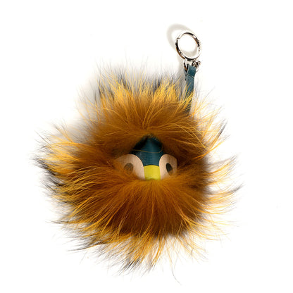 Fendi Fox Fur Vitello Lucy Junior Mini Monster Bag Bug Charm Ocean Multicolor Giallo 1 of 6