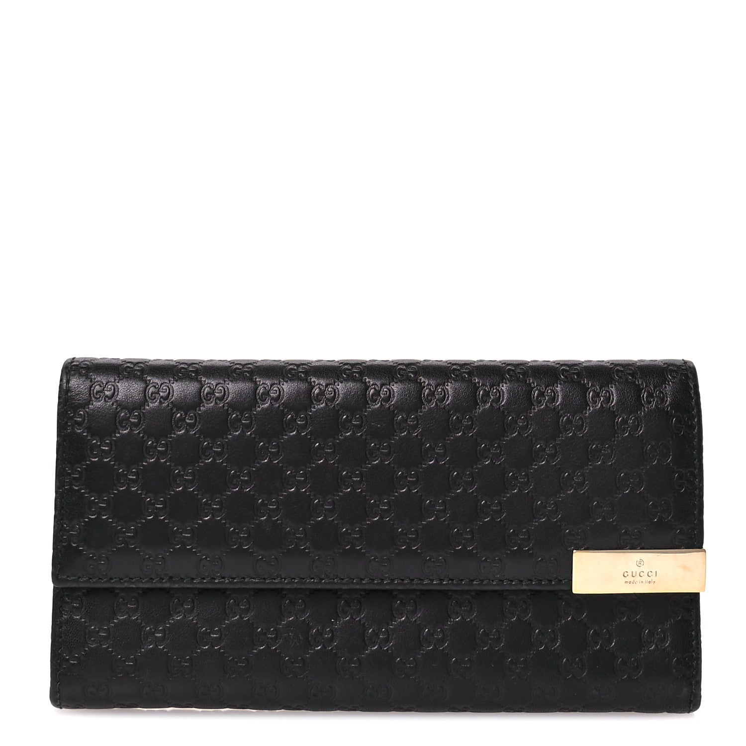 Gucci Soft Microguccissma Dice Continental Flap Wallet Black 1 of 7