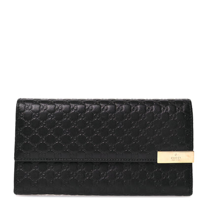 Gucci Soft Microguccissma Dice Continental Flap Wallet Black 1 of 7