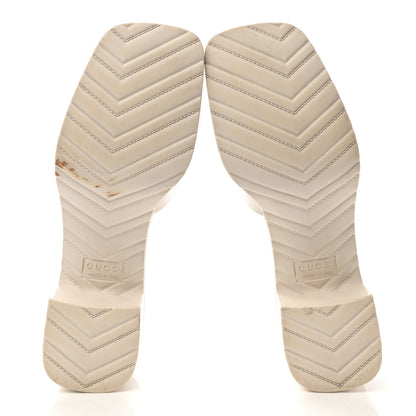 Gucci Rubber Gucci Logo Womens Platform 20/60mm Slide Sandals 37 Mystic White 5 of 8
