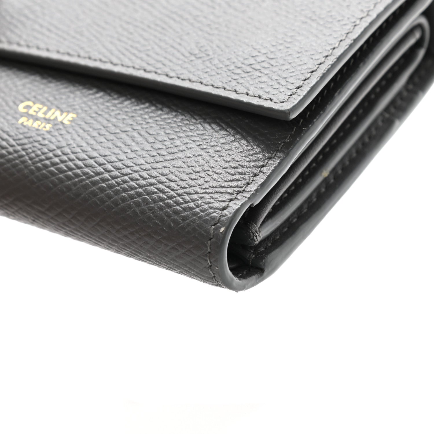 Celine Grained Calfskin Small Tri-Fold Wallet Grey 14 of 15