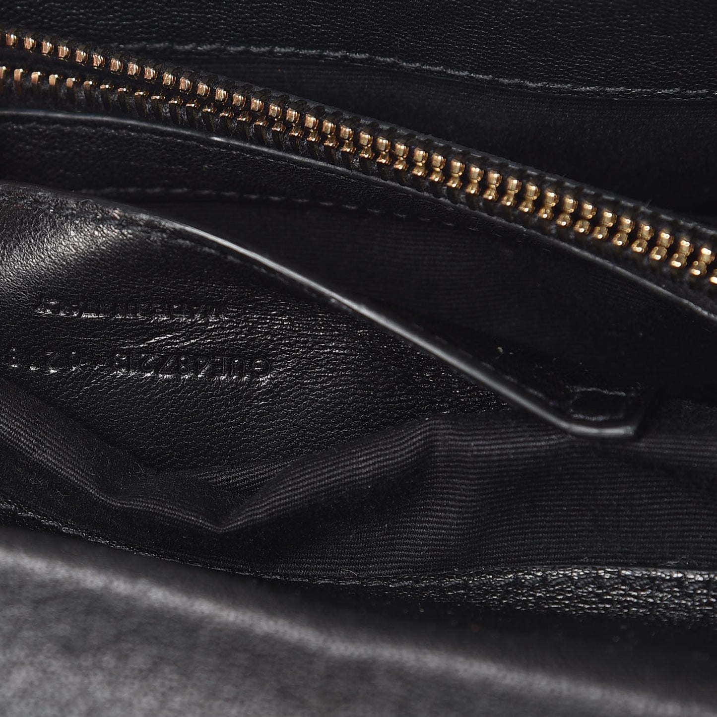Sheepskin Matelasse Chevron Monogram Medium College Bag Black