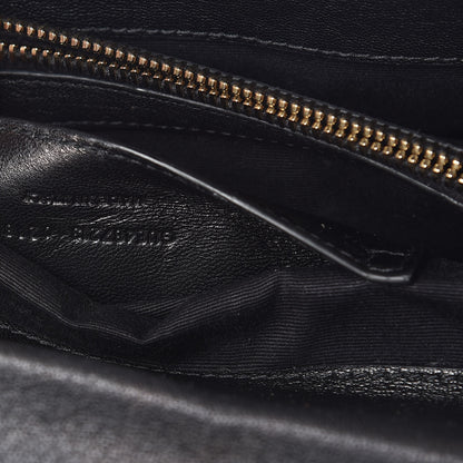 Saint Laurent Sheepskin Matelasse Chevron Monogram Medium College Bag Black 8 of 14