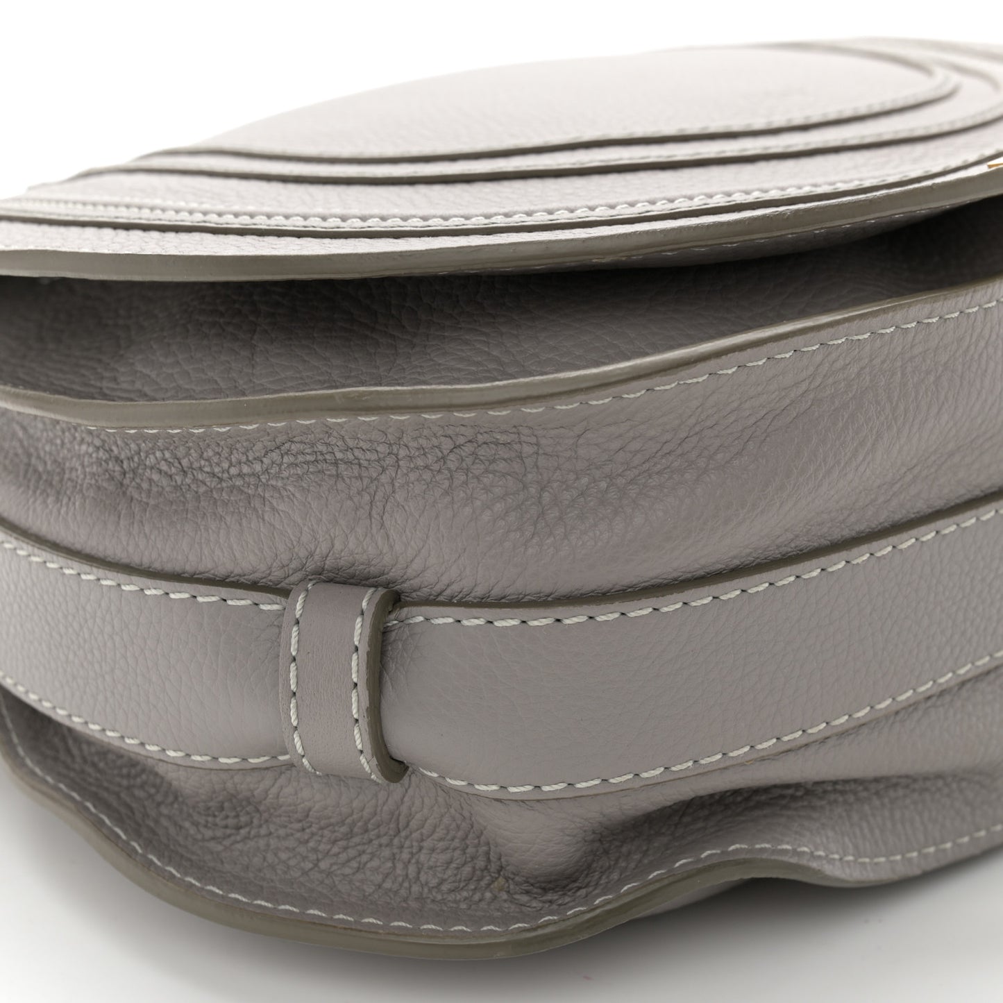 Calfskin Medium Marcie Round Crossbody Bag Cashmere Grey