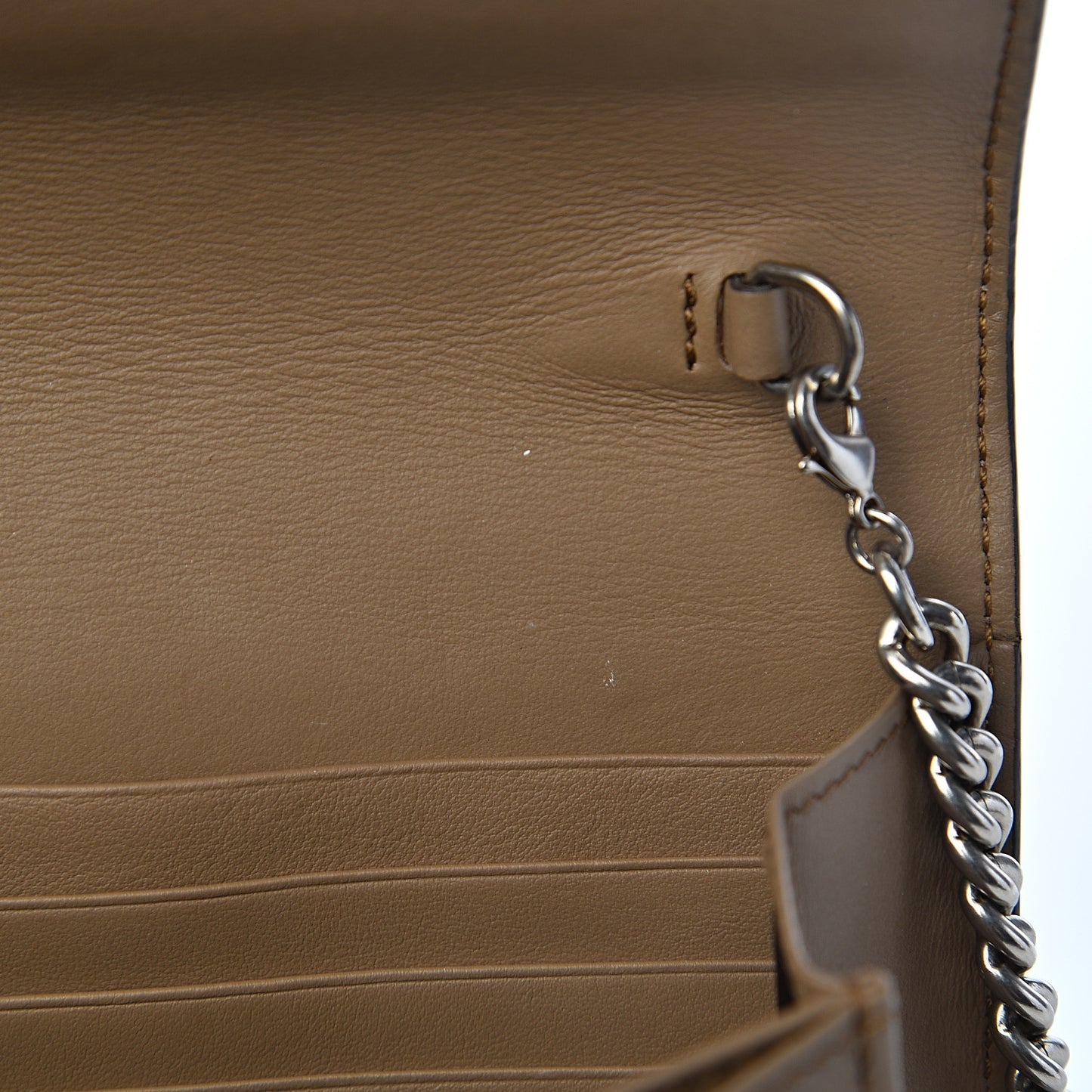 GG Supreme Monogram Mini Dionysus Chain Wallet Beige Taupe