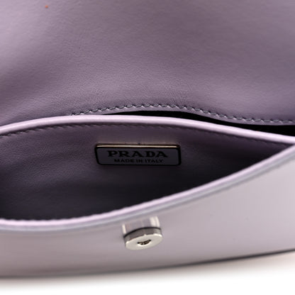 Prada Spazzolato Cleo Flap Shoulder Bag Fiordaliso 6 of 9