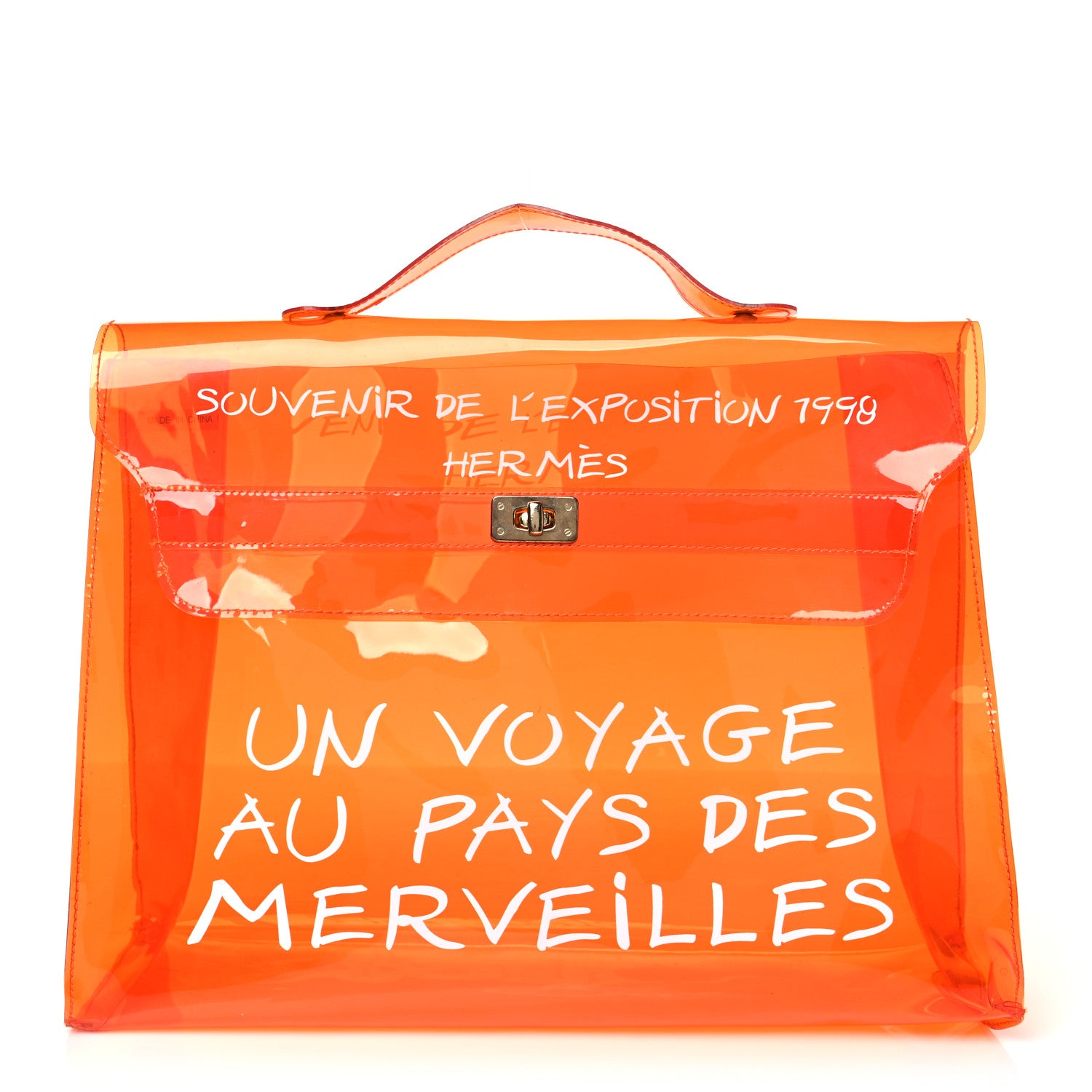 Hermes Vinyl Souvenir De L'Exposition Kelly Orange 1 of 10