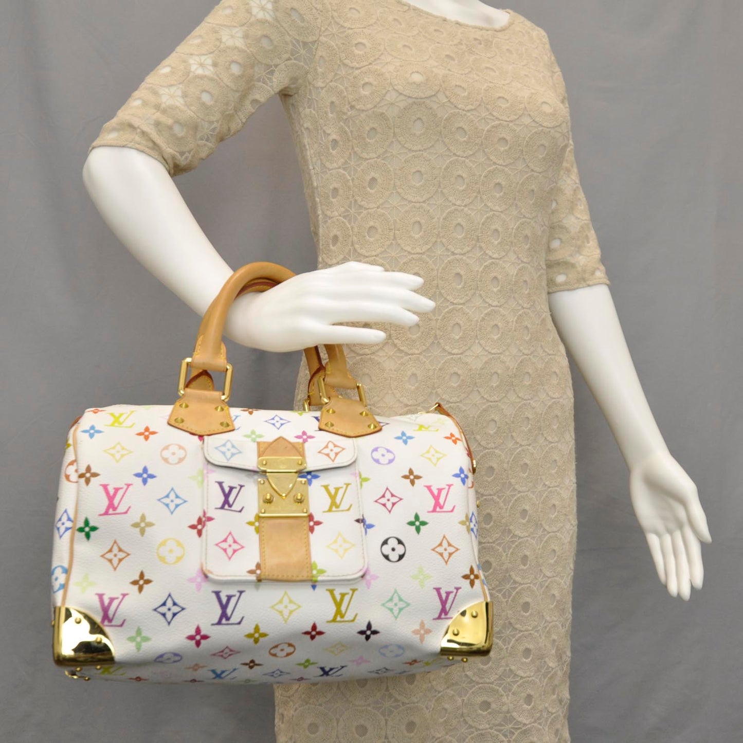 Monogram Multicolor Speedy 30 White