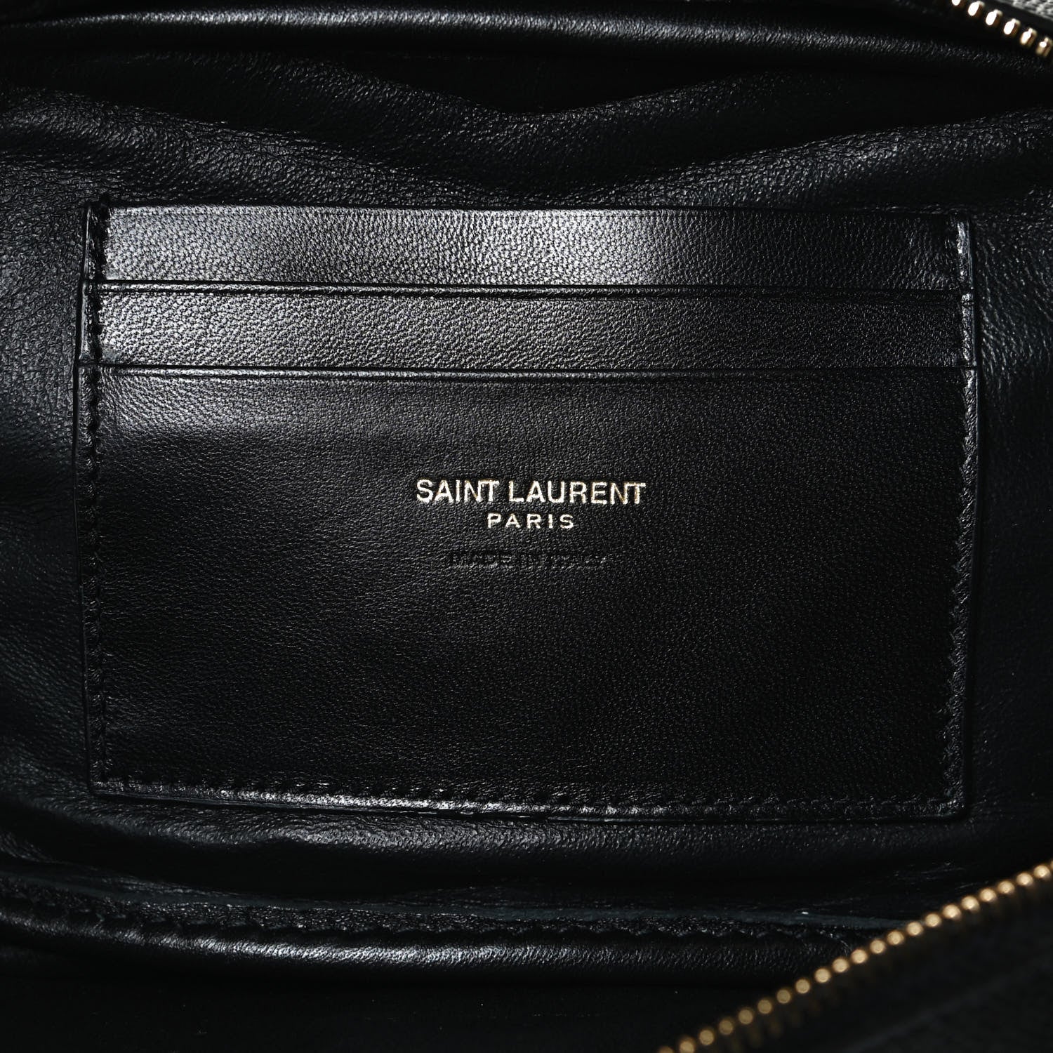 Saint Laurent Grain De Poudre Matelasse Monogram Mini Lou Camera Bag Black 6 of 13