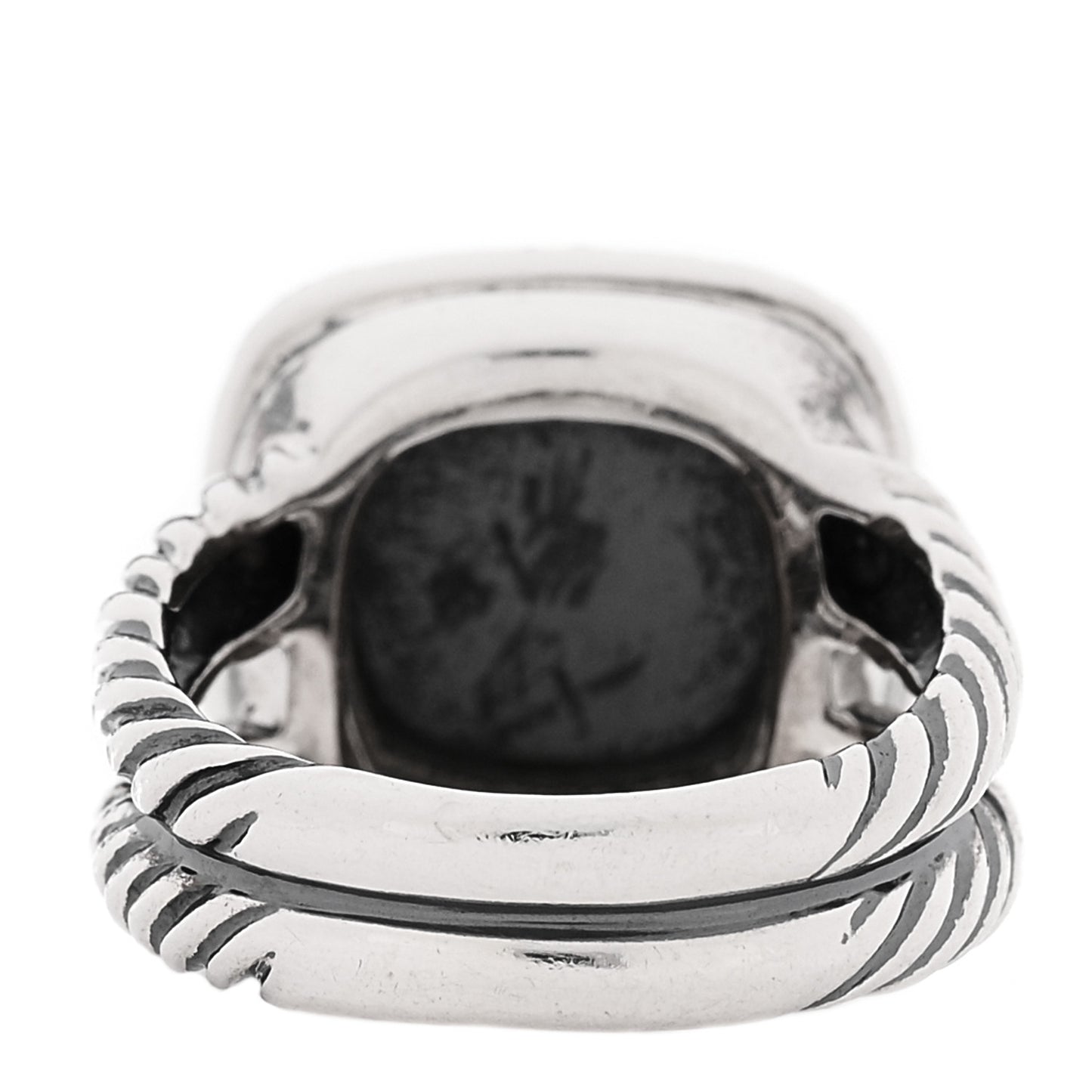 Sterling Silver Diamond Hematite 11mm Albion Ring 51 5.75