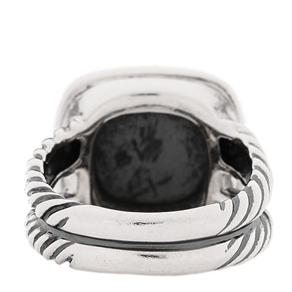 David Yurman Sterling Silver Diamond Hematite 11mm Albion Ring 51 5.75 3 of 4
