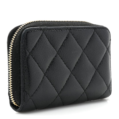 Chanel Caviar Quilted Zip Coin Purse Black 3 of 12