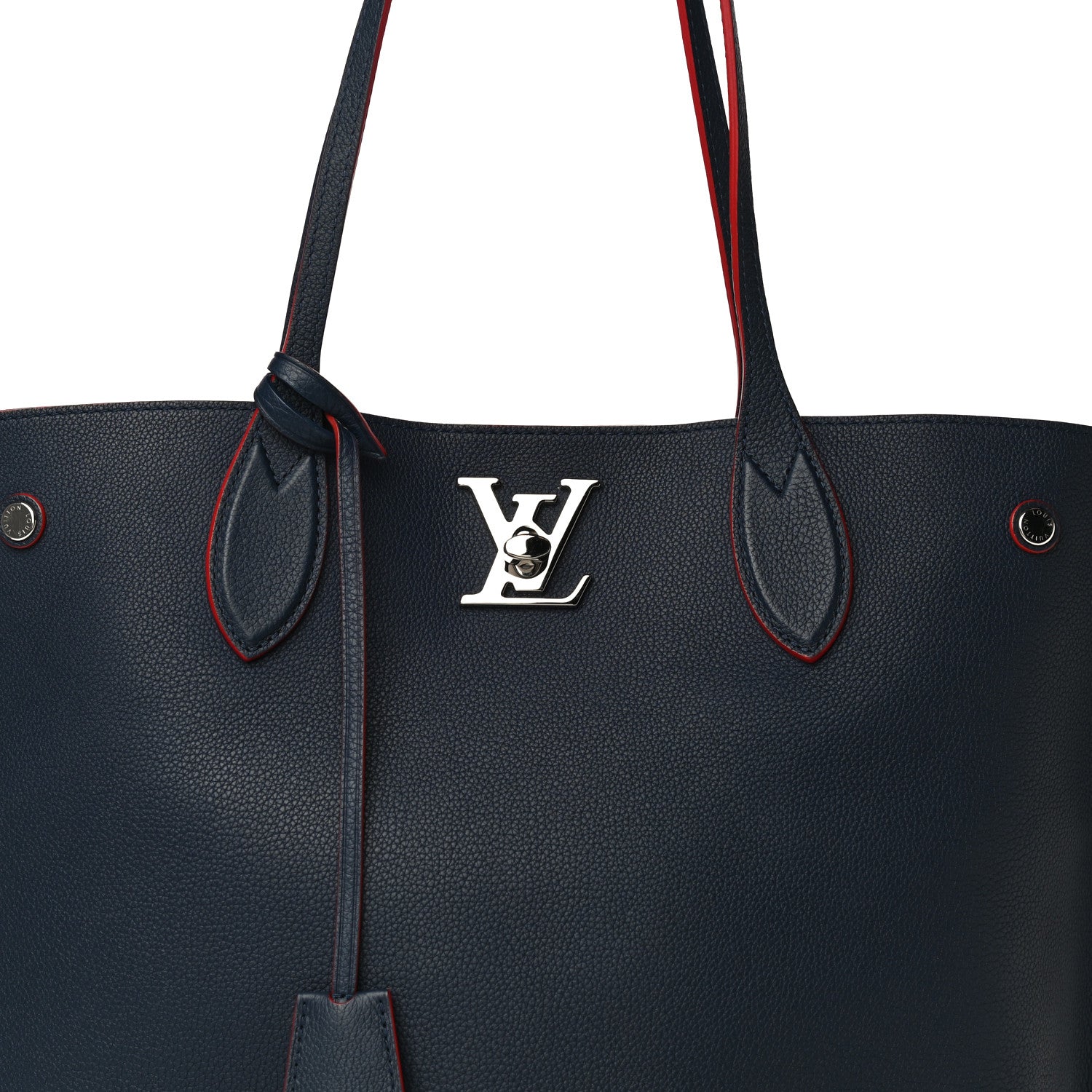 Louis Vuitton Calfskin Lockme Go Tote Marine Rouge 7 of 11