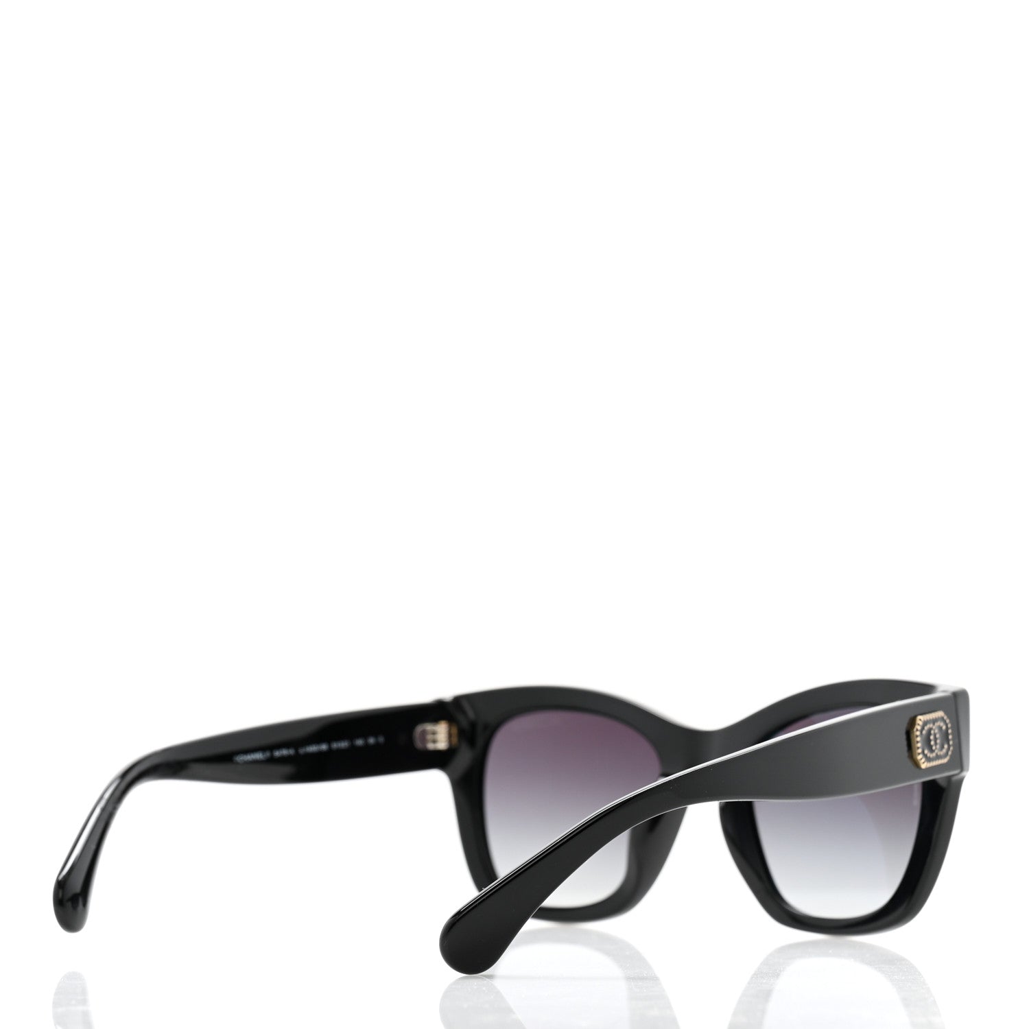 Chanel Acetate Square CC Heart Sunglasses 5478-A Black 4 of 7