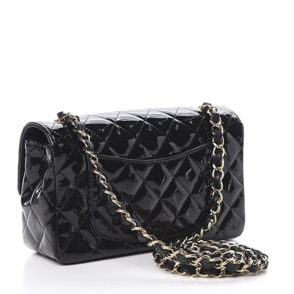 Chanel Patent Calfskin Quilted Mini Rectangular Flap Black 3 of 12