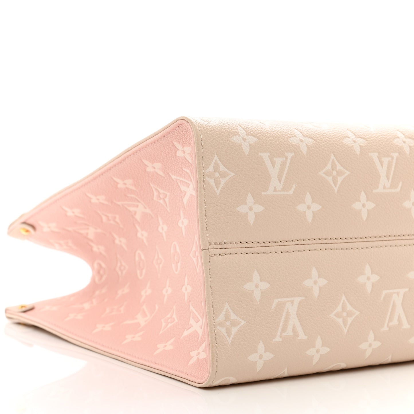 LOUIS VUITTON Empreinte Monogram Spring In The City Onthego MM Beige Pink Yellow