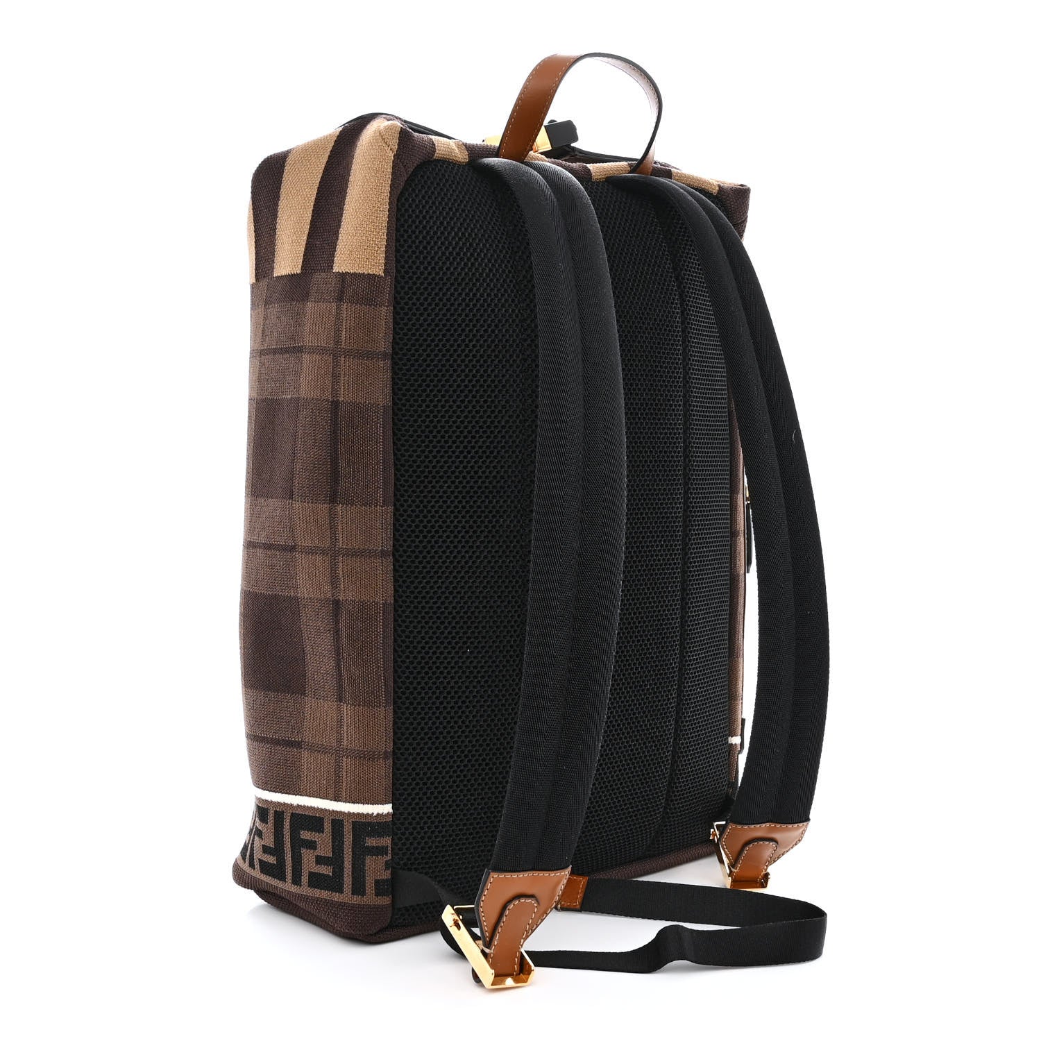 Fendi Tech Knit Tartan Forever Cross Strap Backpack 3 of 10