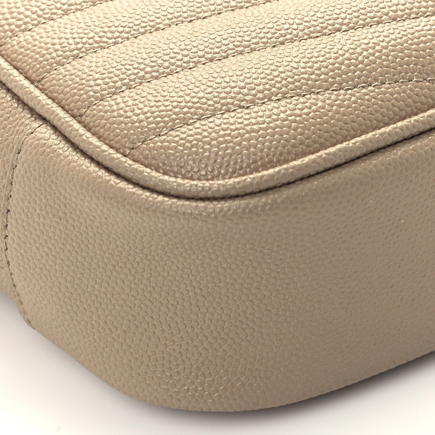 Saint Laurent Grain De Poudre Matelasse Monogram Mini Lou Camera Bag Dark Beige 9 of 10