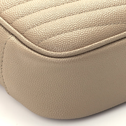 Saint Laurent Grain De Poudre Matelasse Monogram Mini Lou Camera Bag Dark Beige 9 of 10