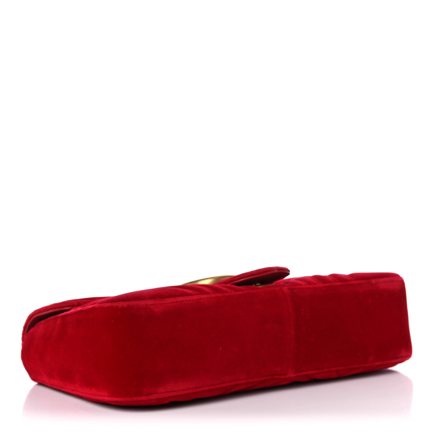 Velvet Matelasse Medium GG Marmont Shoulder Bag Hibiscus Red