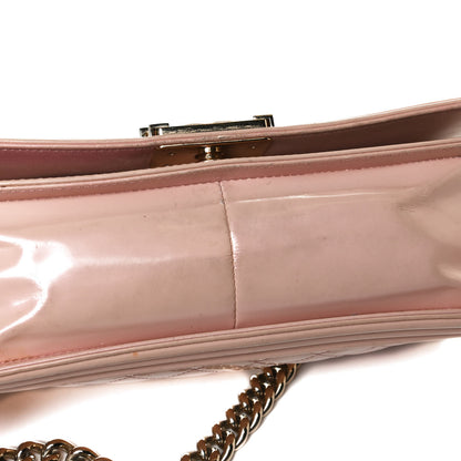 Chanel Patent Calfskin Quilted Medium Boy Flap Light Pink 16 of 18