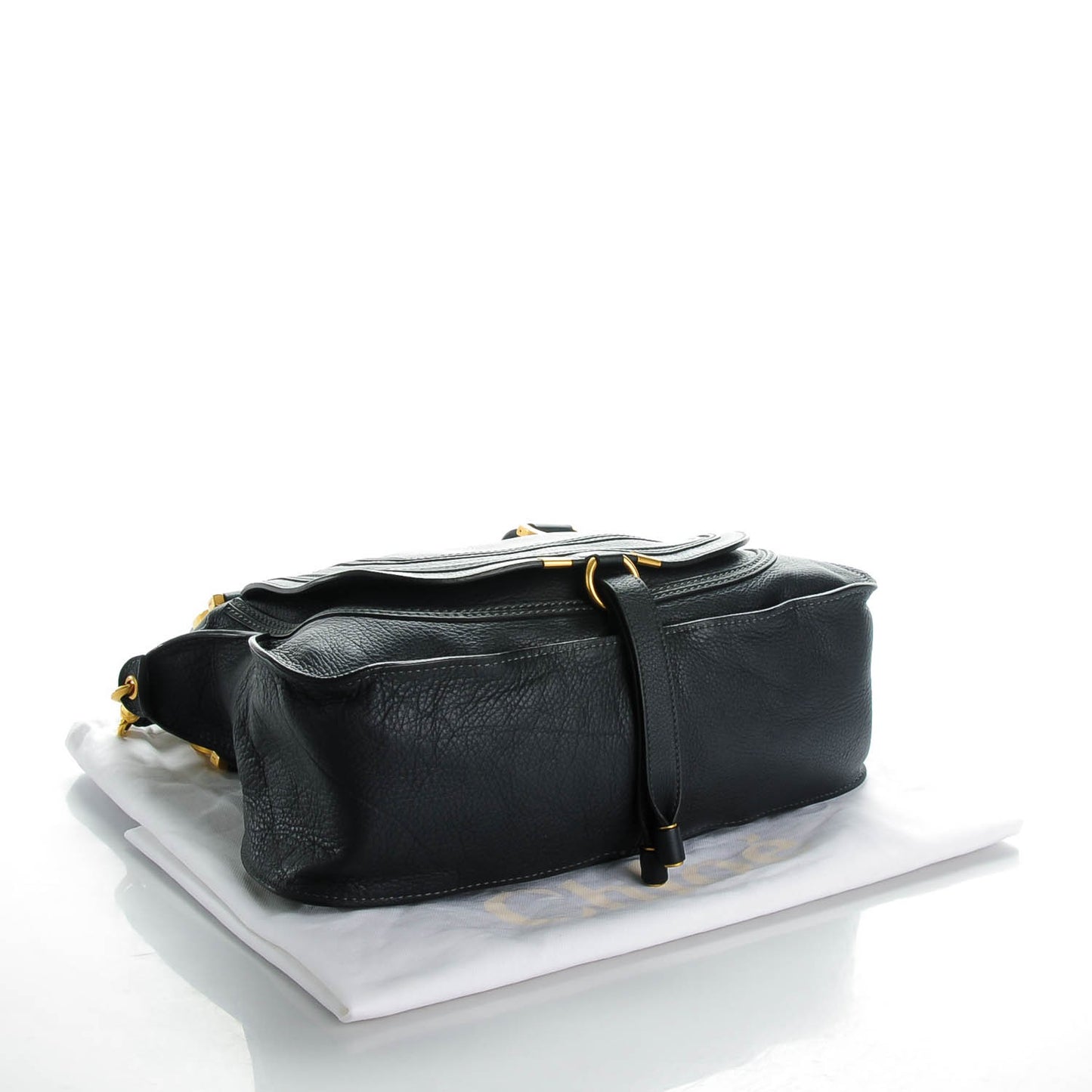 Calfskin Medium Marcie Satchel Black Bat
