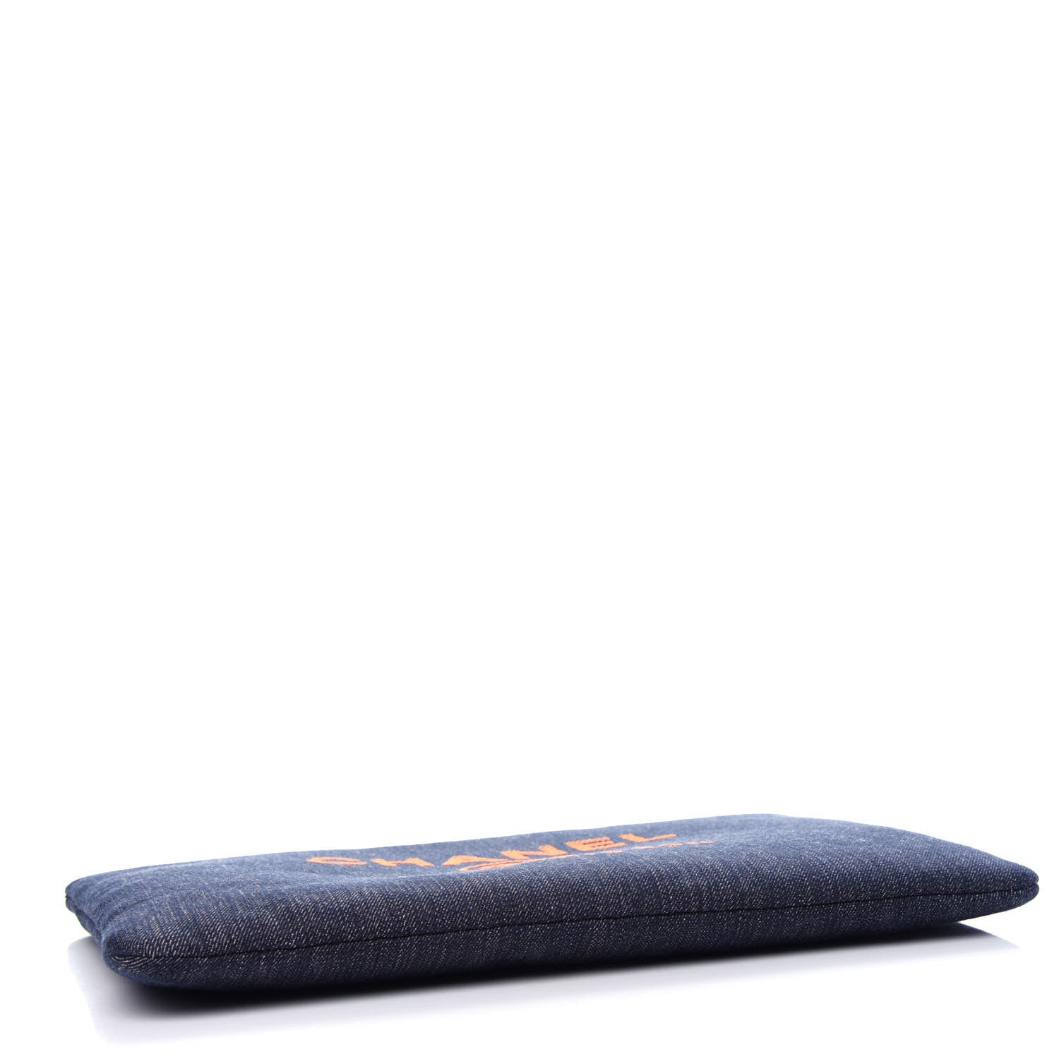 Chanel Denim Medium Deauville Pouch Blue Orange 4 of 7