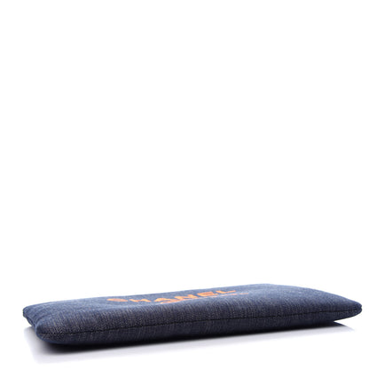 Chanel Denim Medium Deauville Pouch Blue Orange 4 of 7