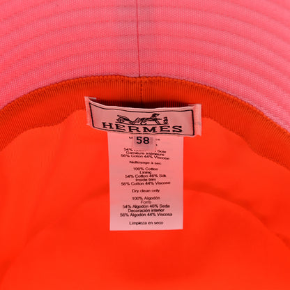 Hermes Cotton Gene Sunshine Bucket Hat 58 Rose Taille 8 of 8