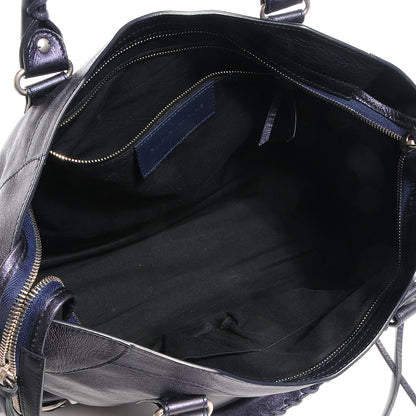 Balenciaga Metallic Agneau Classic Silver Hardware City Dark Purple 9 of 14