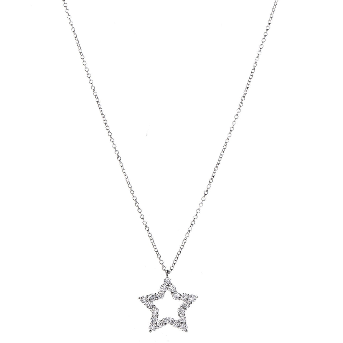 Platinum Diamond Star Pendant Necklace