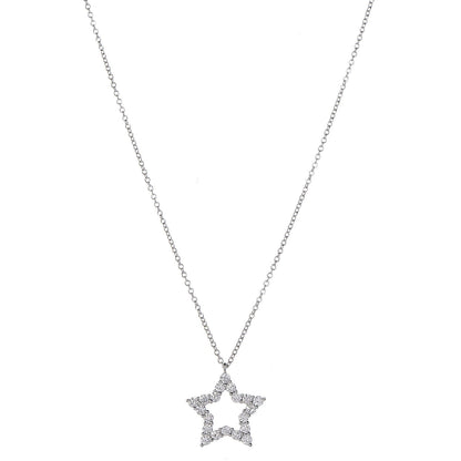 Tiffany Platinum Diamond Star Pendant Necklace 1 of 14
