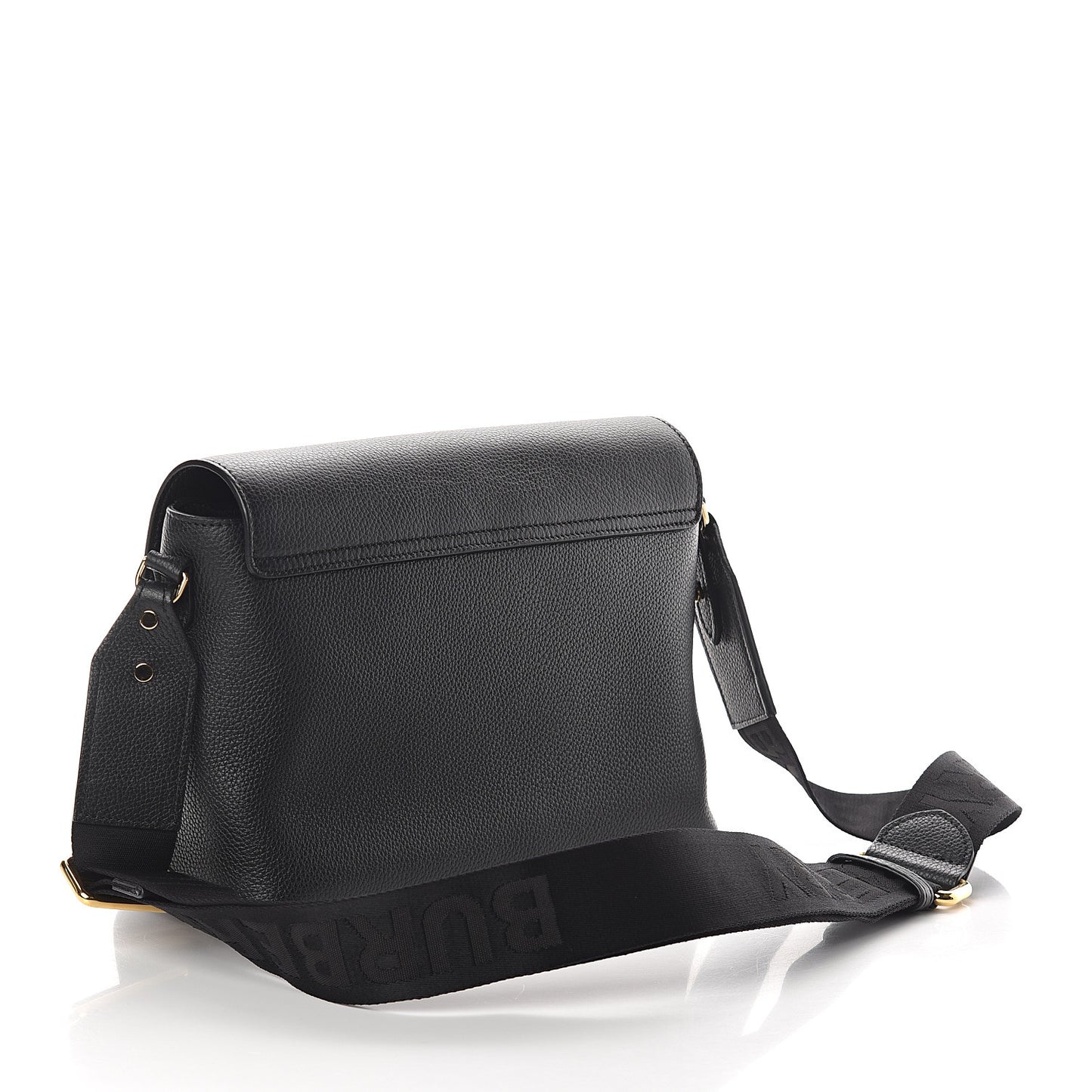 Grainy Calfskin Vintage Check Note Crossbody Bag Black