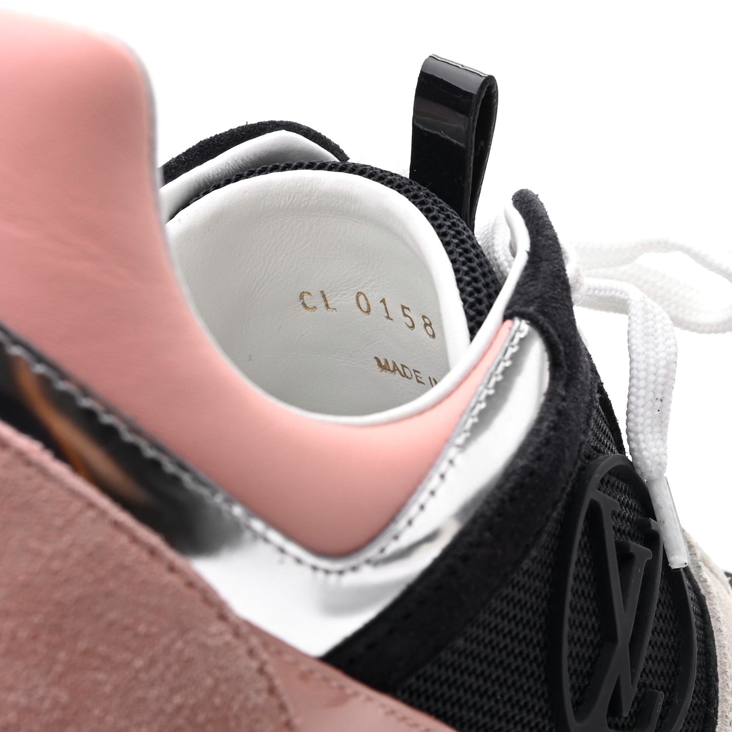 Suede Calfskin Run Away Sneakers 39 Blue Pink White