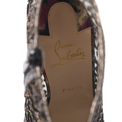 Christian Louboutin Mesh Glitter Nancy Bootie 100 Ankle Boots 42 Black 7 of 8