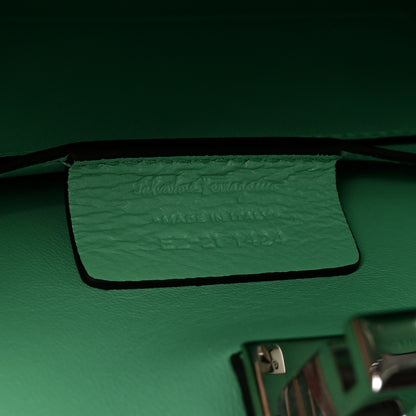 Salvatore Ferragamo Hammered Calfskin Small The Studio Box Bag Fresh Mint 6 of 9