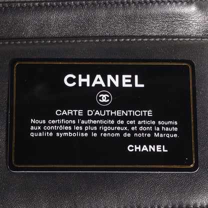 Chanel Calfskin Double Stitch Boy Wallet On Chain WOC Grey 9 of 12