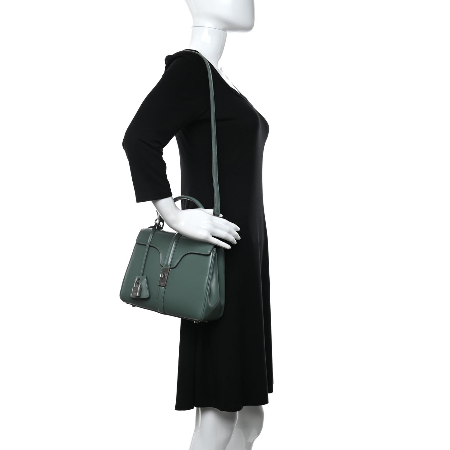 Satinated Calfskin Small 16 Top Handle Bag Celadon