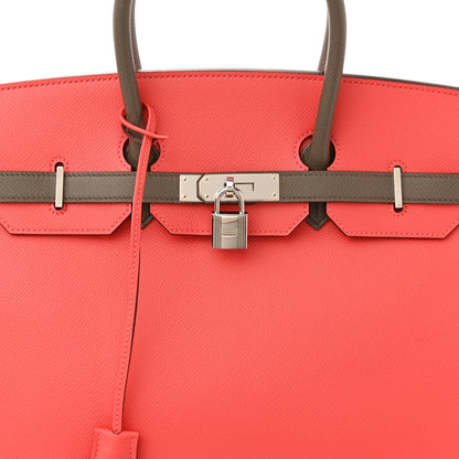 Hermes Epsom Horseshoe Birkin 35 Rose Jaipur Etain 8 of 10