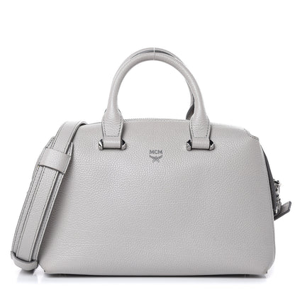 MCM Grained Calfskin Small Ella Boston Dove 1 of 11