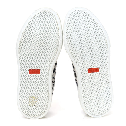 Hermes Canvas Calfskin Leopard Get Sneakers 36.5 Prunoir White 7 of 10