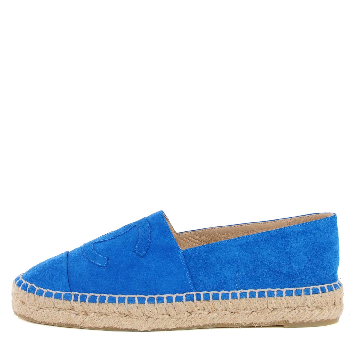 Chanel Suede Lambskin CC Espadrilles 38 Blue 1 of 18