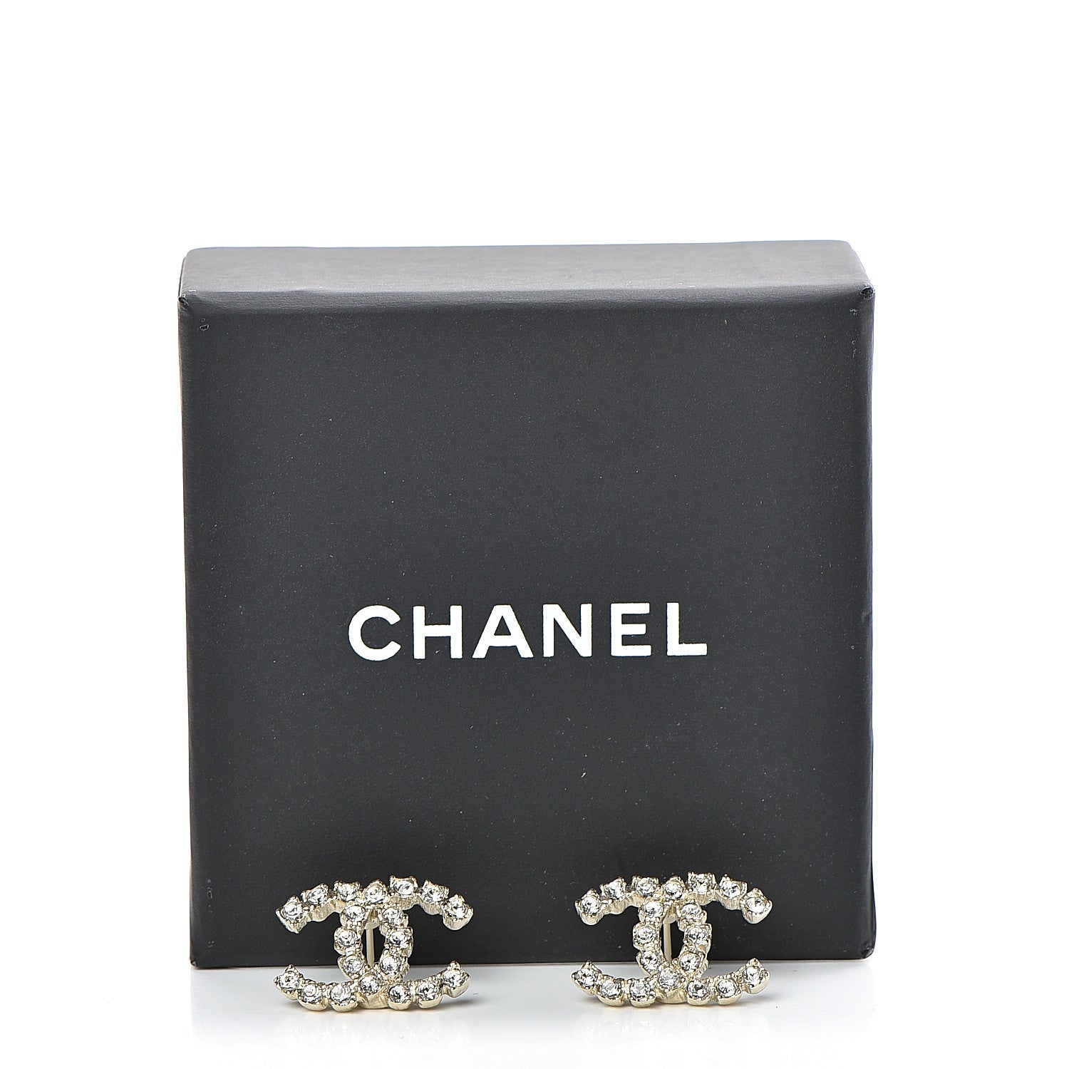 Chanel Crystal CC Earrings Light Gold 5 of 5