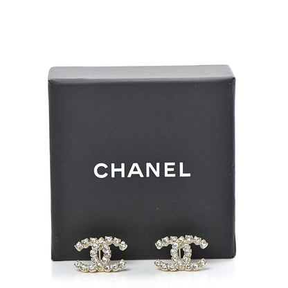 Chanel Crystal CC Earrings Light Gold 5 of 5