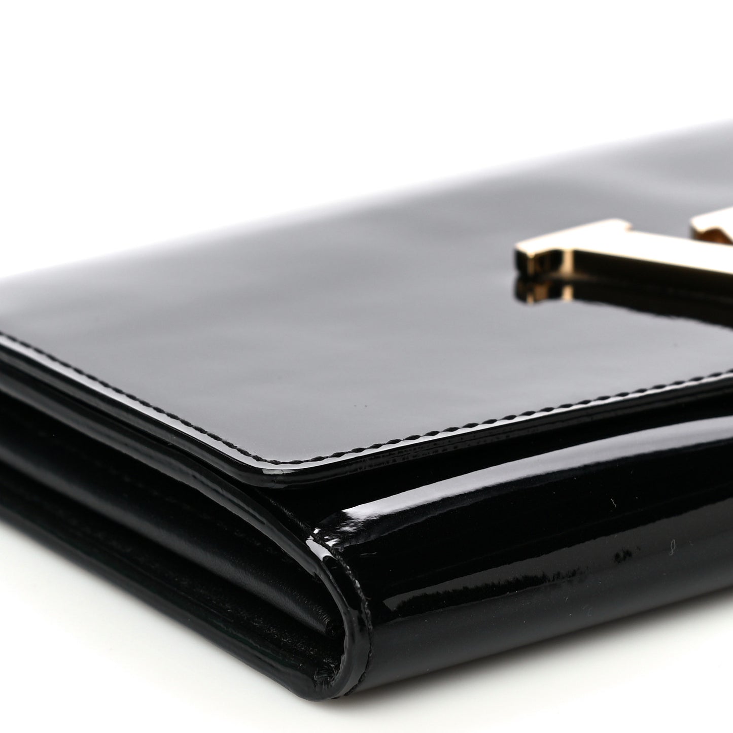 Patent Louise Clutch Black