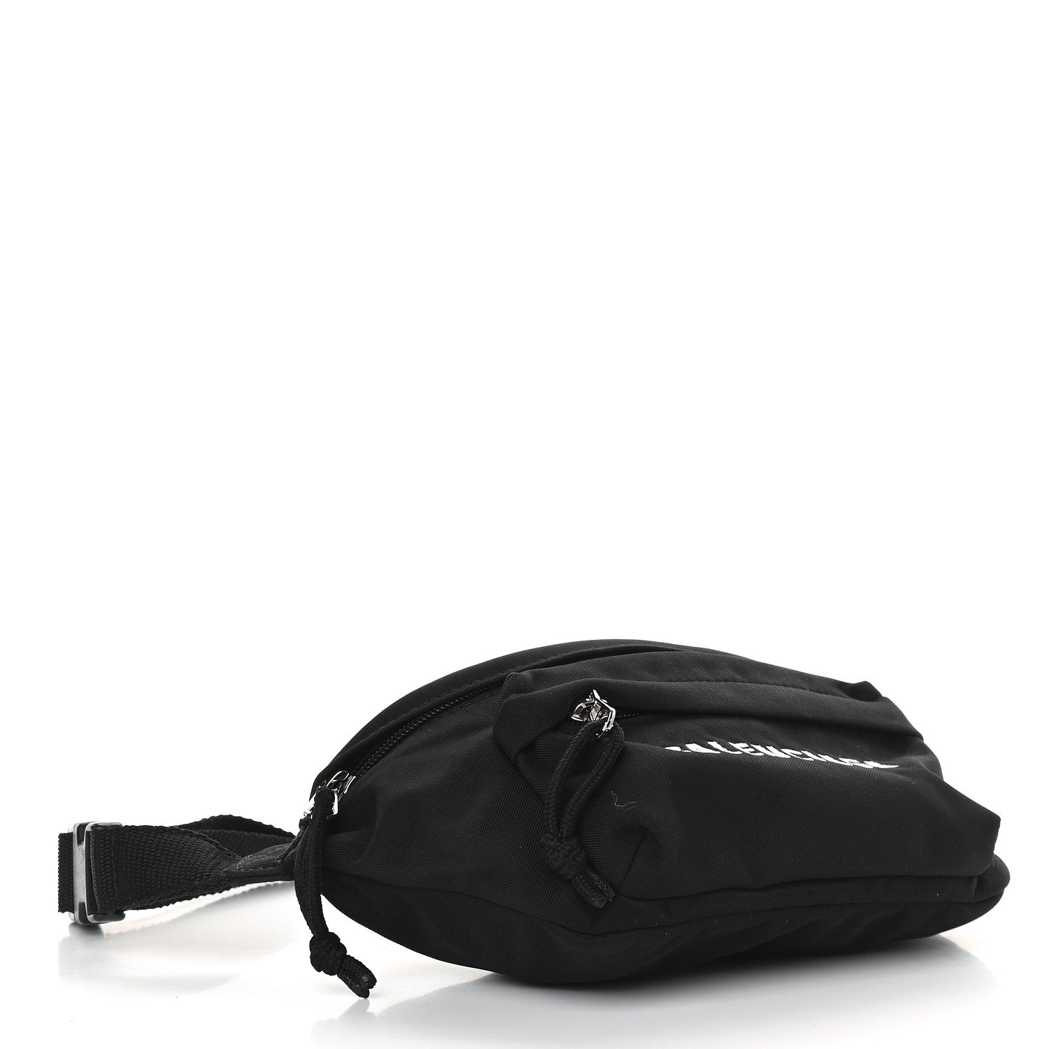 Balenciaga Sport Nylon Logo Embroidered Wheel Belt Bag Black White 3 of 8