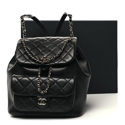 Chanel Lambskin Quilted Large Duma Drawstring Backpack Black 12 of 12